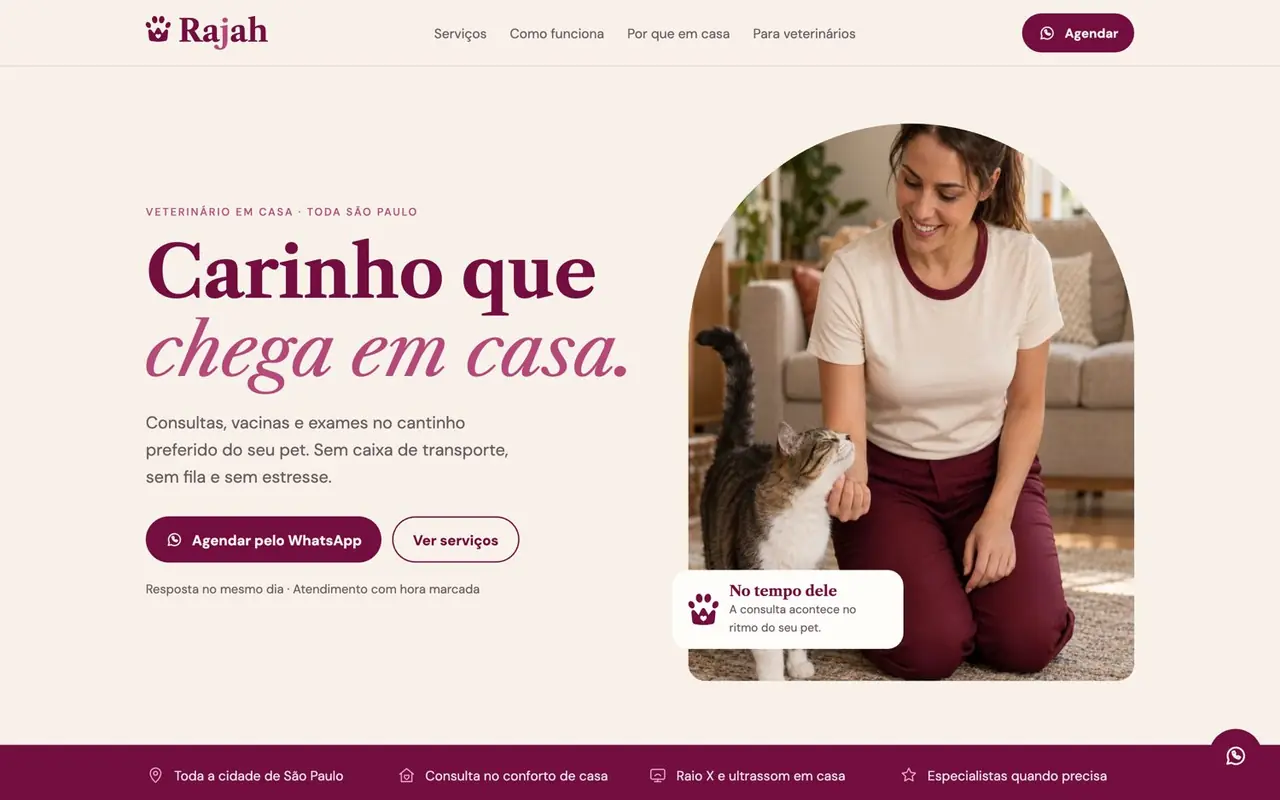 Site Rajah no computador